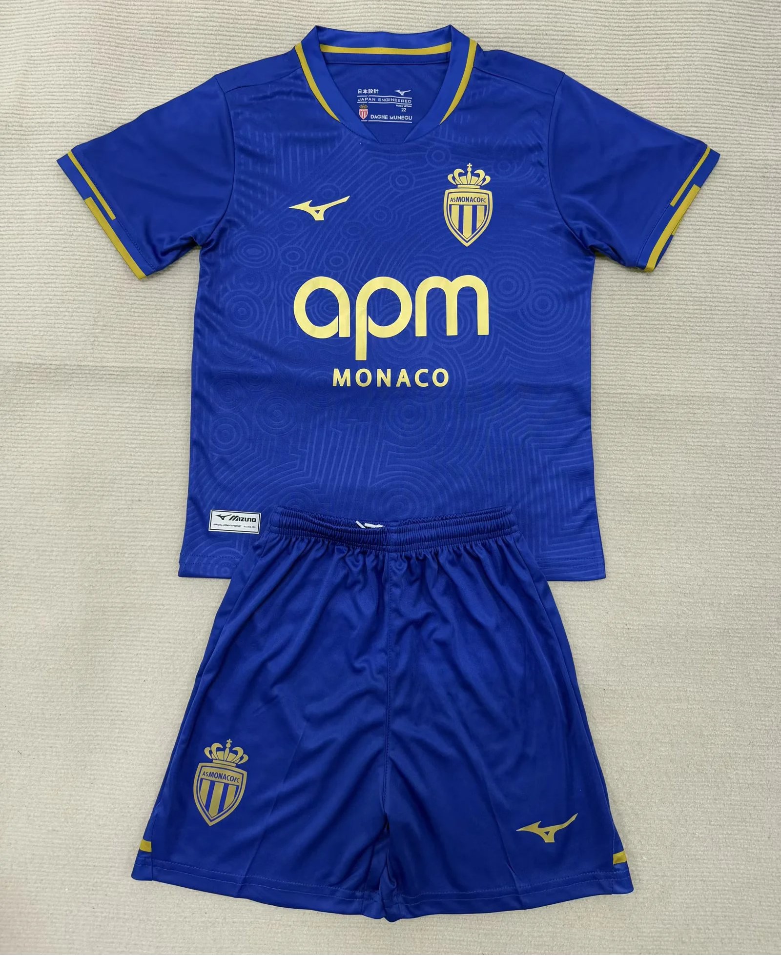 Kids-Monaco 25/26 Away Blue Soccer Jersey